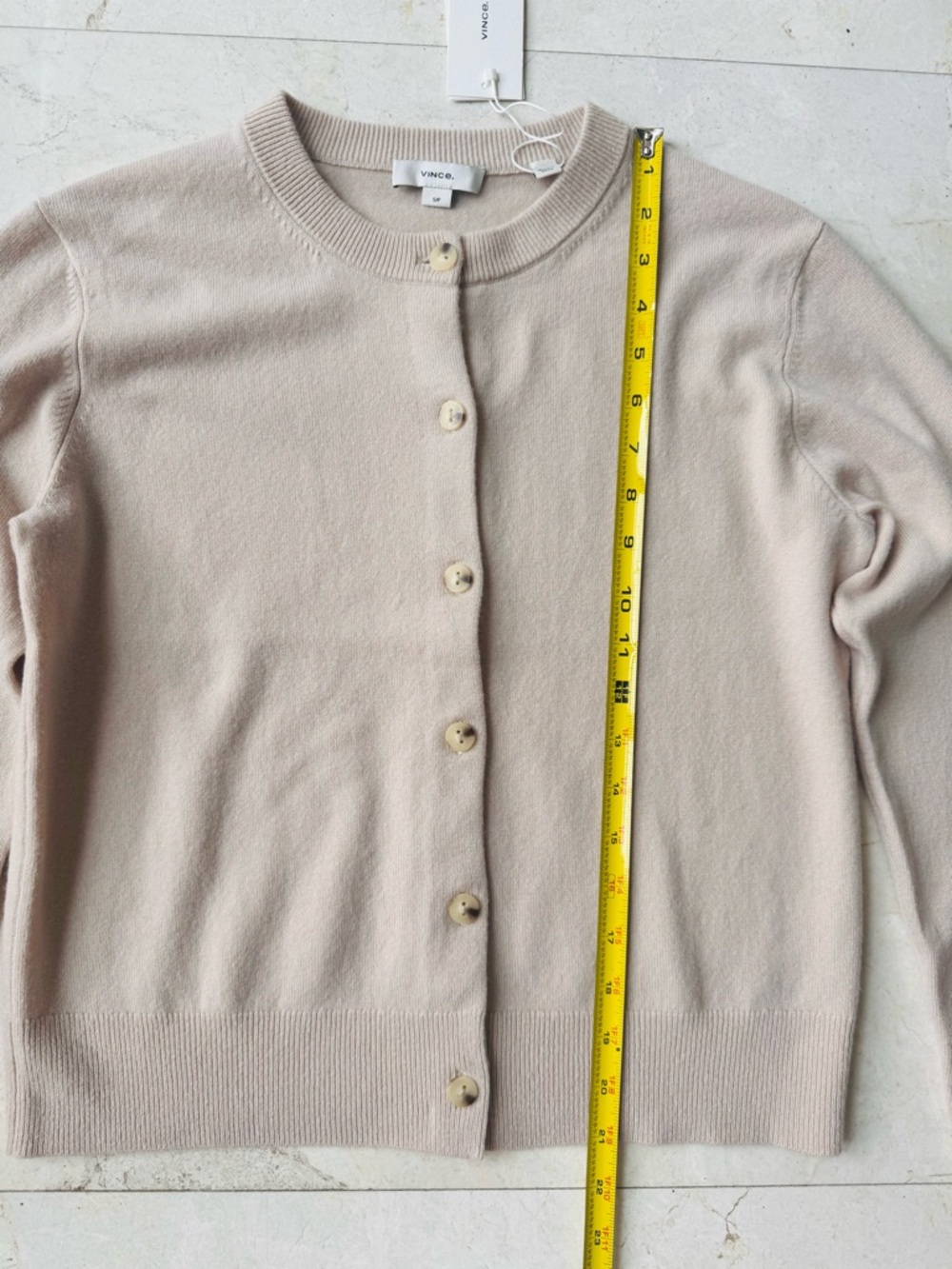 Vince Beige Cashmere Wool Cardigan Sweater size S - Picture 8 of 9